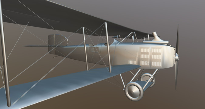 金属莱特兄弟飞机模型翅膀特写