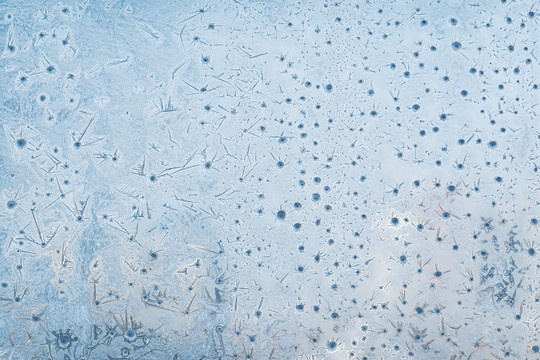 冬季玻璃霜花冰花