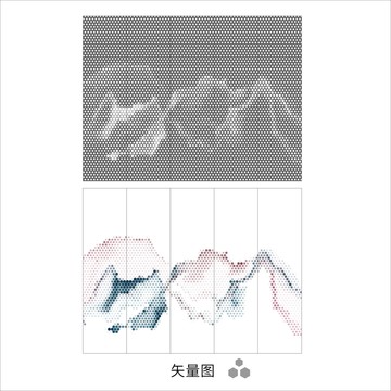 中式山水镂空图案