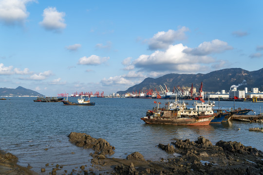 连云港城市海岸线港口码头