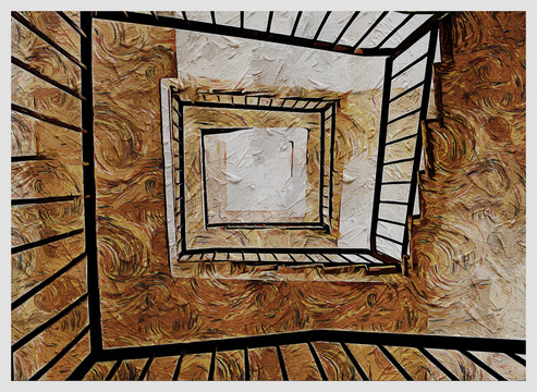 楼梯抽象装饰画