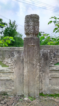 石栏杆石柱雕刻素材
