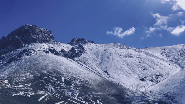 青藏高原纳木错雪山风光