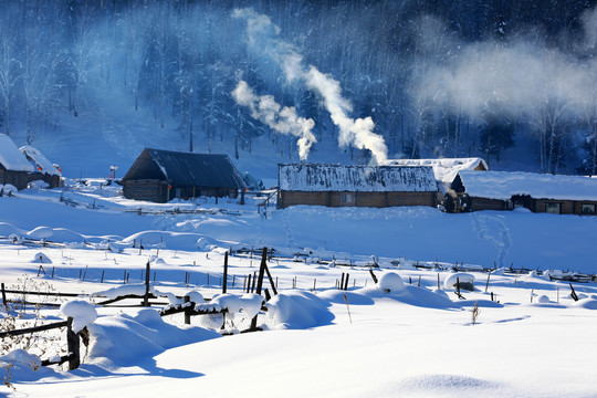 冬季的图瓦人村落