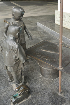老成都民俗公园摆糖画雕塑