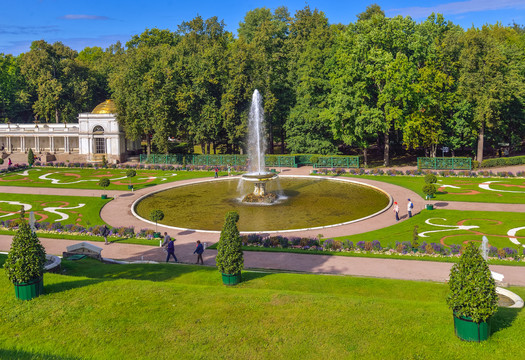 俄罗斯圣彼得堡夏宫下花园