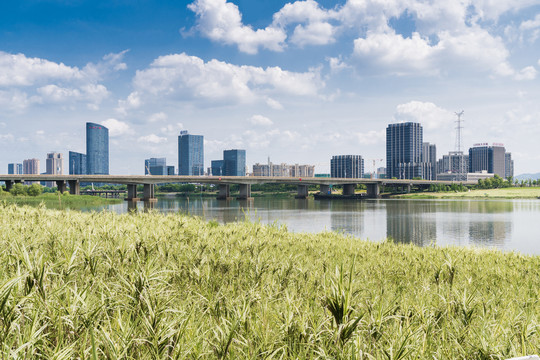 绍兴上虞曹娥江江滨城市景观