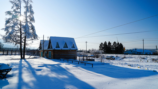 冬季乡村小镇