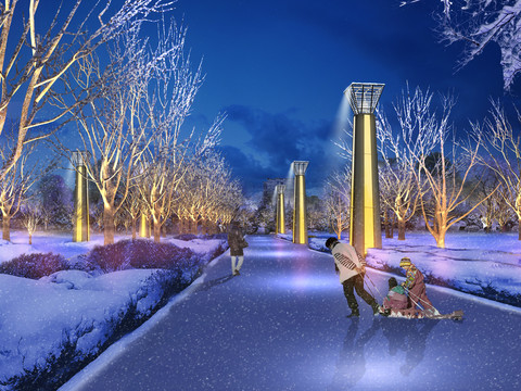 雪景夜景灯光设计