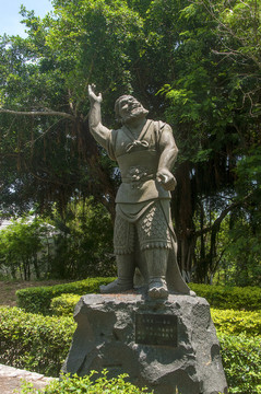 水浒传花项虎龚旺石像