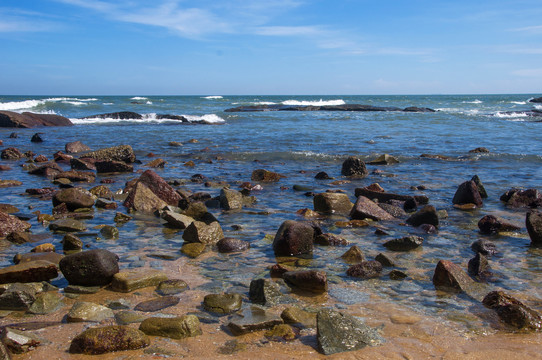 惠安半月湾礁石石滩