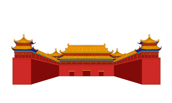 北京故宫古建筑免抠素材午门