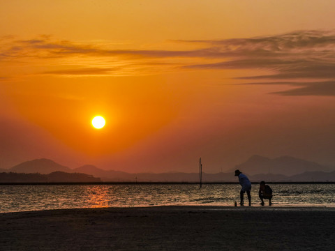 海边夕阳