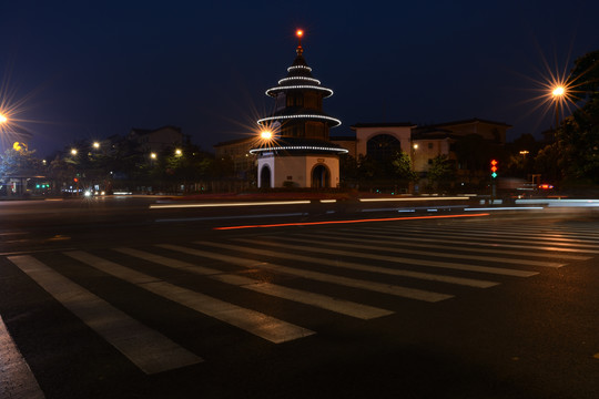 四望亭建筑夜景