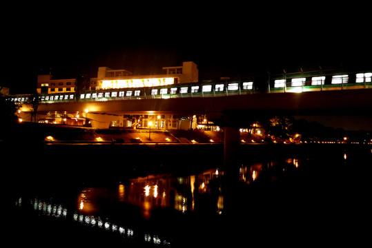 公明茅洲河边夜景灯光