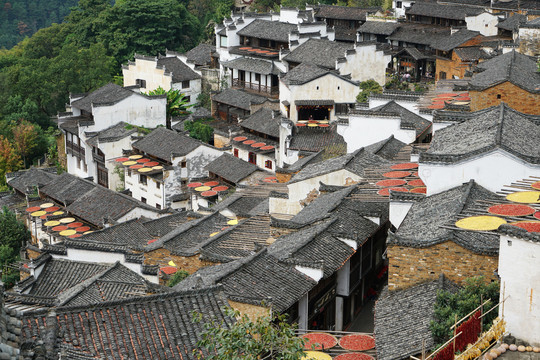 婺源篁岭徽派建筑晒秋人家景观