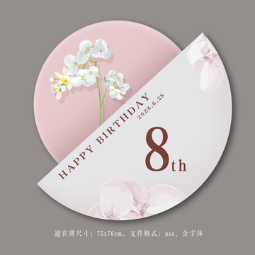 简约小清新生日水彩迎宾牌水牌