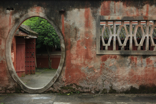 中式建筑园门窗花