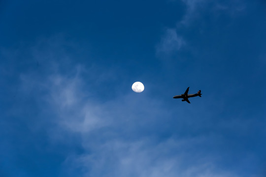 月球与飞机