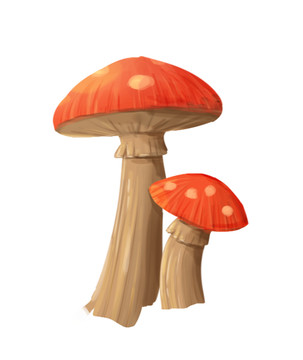卡通蘑菇手绘素材