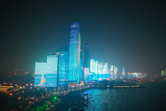 青岛灯光秀青岛夜景