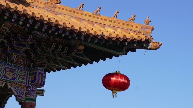 春节灯笼装饰中国古建筑