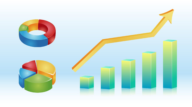 3D信息图表立体饼图柱状图