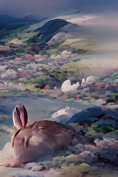 兔年绘画抽象图