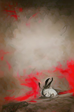 兔年绘画抽象图