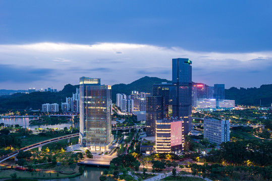 南沙蕉门地标建筑夜景