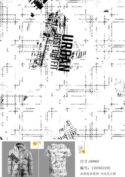 男装羽绒衣花型T恤图潮牌图