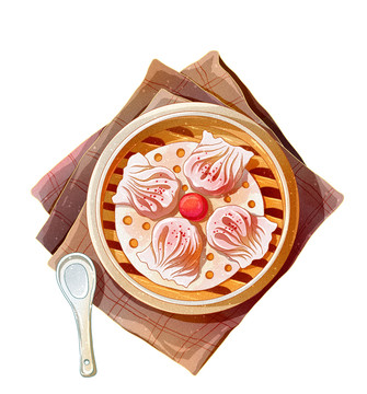 广东粤式早茶文化美食小吃虾饺