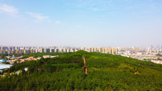 航拍周山森林公园