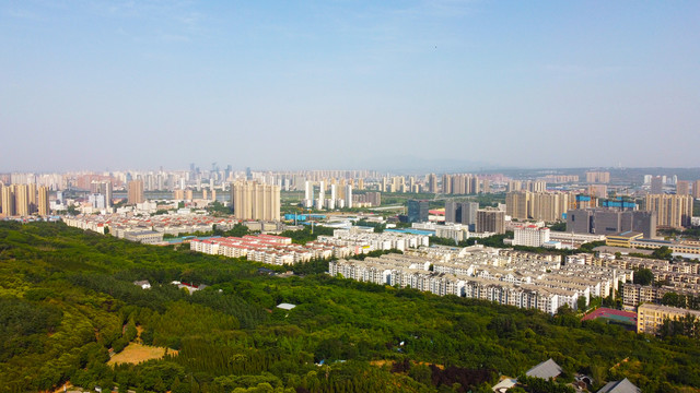 航拍周山森林公园