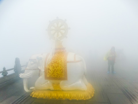 云雾峨眉山白象