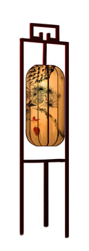 中式灯笼路引灯手绘素材