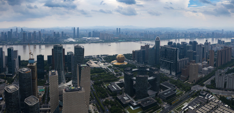 杭州钱江新城摩天大楼城市地标