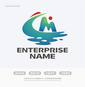 CM字母飞鹤LOGO标志设计