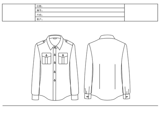 绅岚服装设计衬衣矢量款式图女