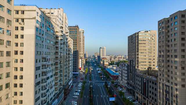 中国长春城区建筑景观西安大路