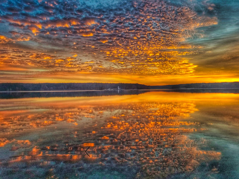 晚霞与夕阳