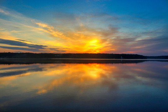 晚霞与夕阳