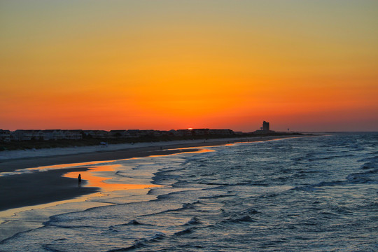 晚霞与夕阳