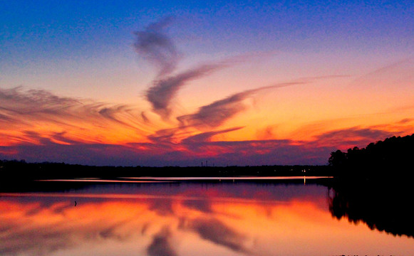 晚霞与夕阳