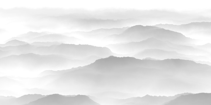 水墨山