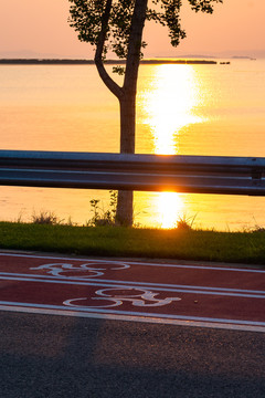 太湖边的自行车骑行道