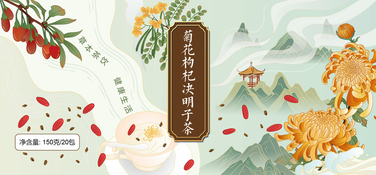 菊花枸杞决明子茶