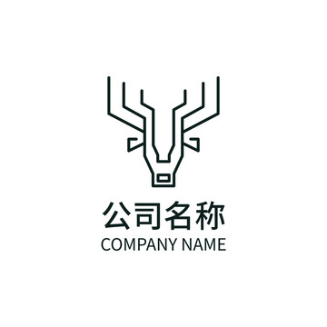 鹿头麋鹿logo商标标志