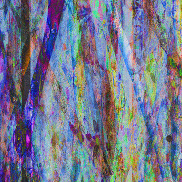北欧抽象树林油画