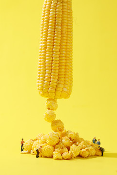 玉米爆米花卡通图